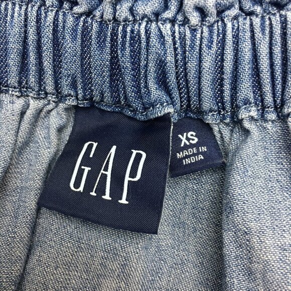 Gap Women's Chambray Tunic Top Square Neck Short Sleeves Lightweight Size XS - Picture 5 of 9